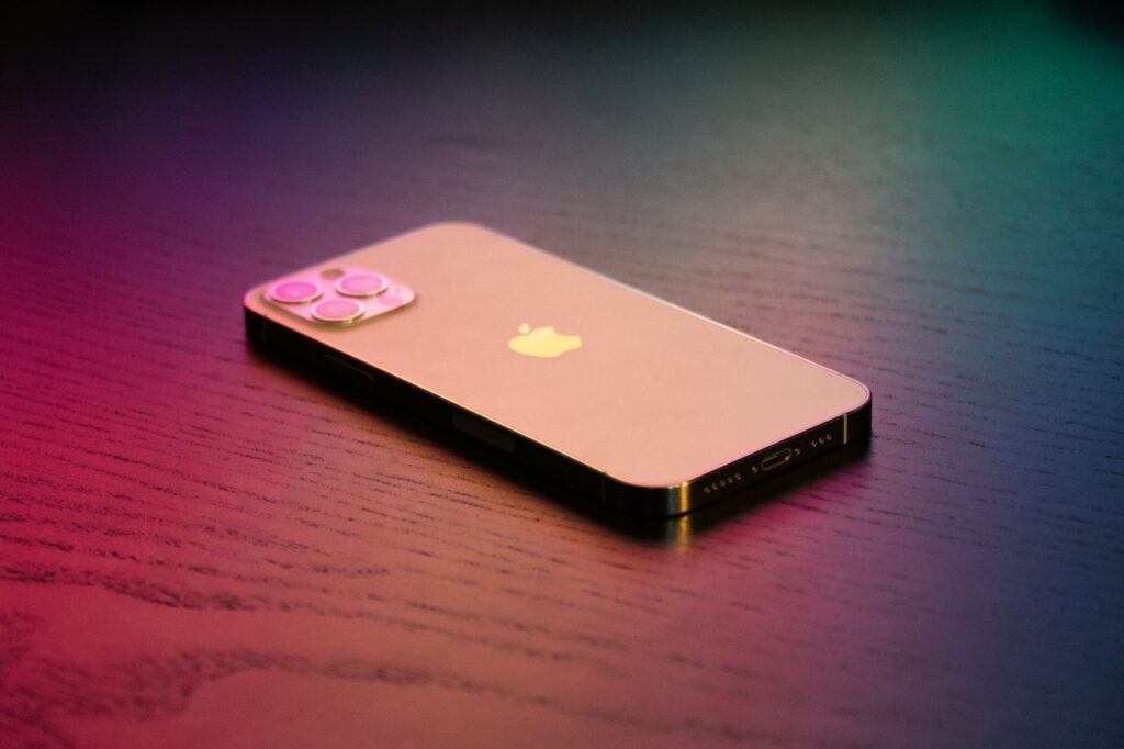 Smartphone lying on a table